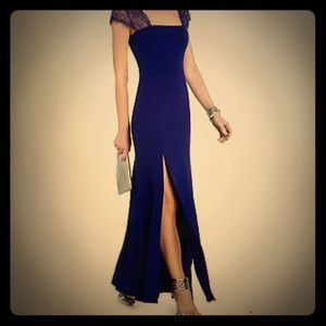 BEAUTIFUL $398 BCBG JULIA BLUE WOMENS EVENING GOWN